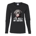 thumbnail image 2 of Wild Bobby, Pitbull to all Haters Funny, Animal Lover, Women Graphic Long Sleeve Tee, Black, Small, 2 of 4