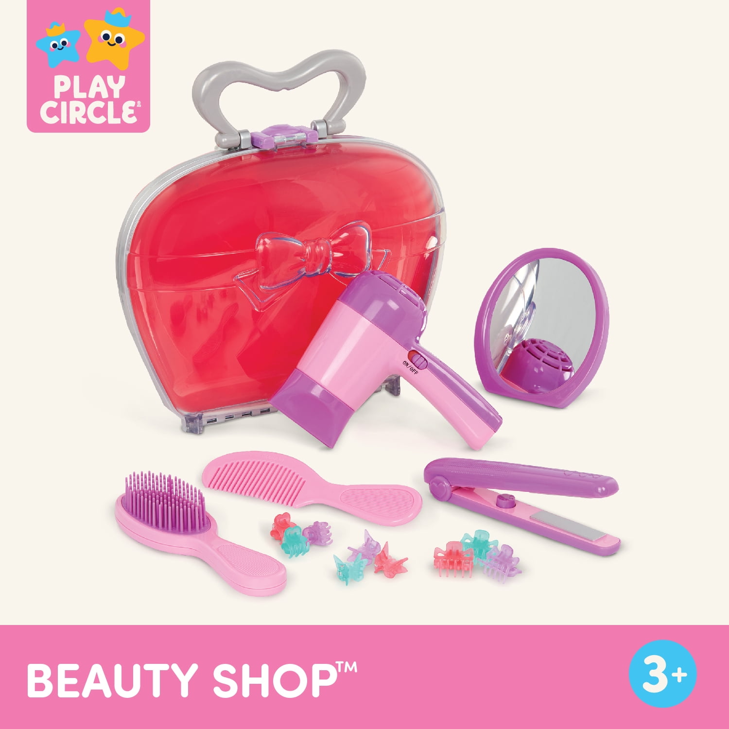 Battat Beauty Shop Toy Hairdressing Set with 15 Accessories, Toddler and Preschool Toys