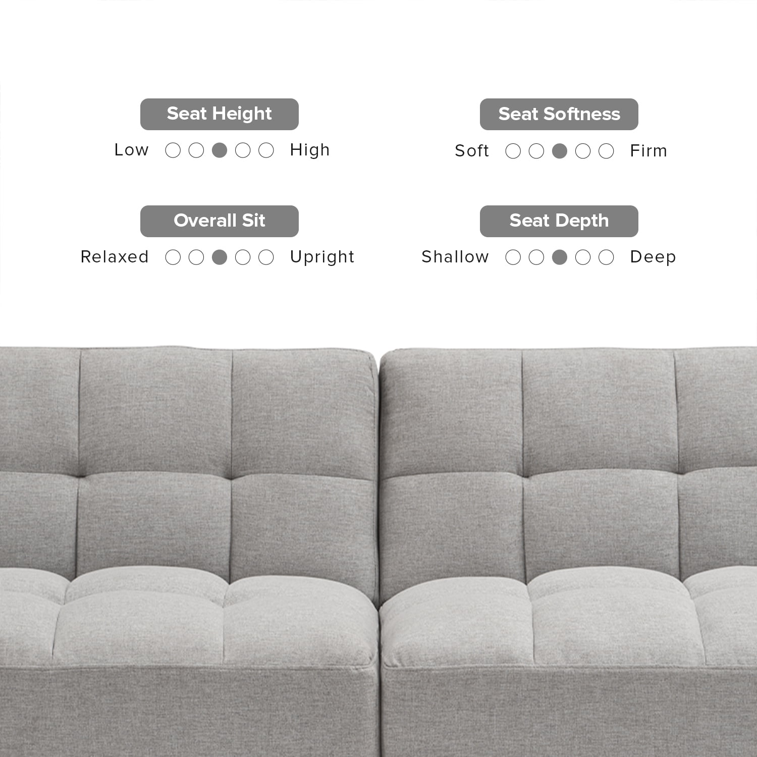 Comfortable Mopio Aaron Extra Wide Twin Futon Sofa With Split Back ...