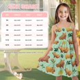 thumbnail image 5 of Uourmeti Sleepy Capybara Print Girls Dresses Little Big Girls Cute Sundress Causal Spaghetti Strap Flowy Tiered Dress 5-6T Party School A Line Short Dress, 5 of 7