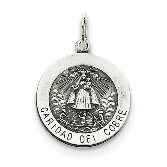FJC Finejewelers Sterling Silver Caridad Del Cobre Medal Pendant Necklace - Chain Included