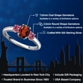 thumbnail image 2 of Gem Stone King 925 Sterling Silver Red Garnet and Pink Tourmaline Engagement Ring for Women | 1.17 Cttw | Oval 7X5MM | Gemstone January Birthstone | Size 6, 2 of 6