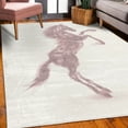 thumbnail image 3 of Horses Decorative Rug, Gallop Animal Motif Rearing up Blazing Devilish Moving Freely Theme, Quality Carpet for Bedroom Dorm and Living Room, 6 Sizes, Pale Lavender, by Ambesonne, 3 of 4