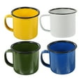 thumbnail image 6 of FRCOLOR 4pcs Enamel Camping Mug Enamelware Coffee Mug Vintage Water Cup Portable Milk Mug Metal Wine Cup Drinking Tumbler for Home Office Outdoor Assorted Color, 6 of 8