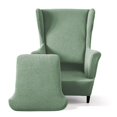 thumbnail image 2 of CJC Wingback Chair Slipcover, 2-Piece Stretch Wing Back Chair Cover with Cushion Cover, Armchair Covers Furniture Protector for Living Room Bedroom (Green), 2 of 9
