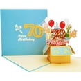 thumbnail image 1 of iGifts and Cards Happy 70th Blue Birthday Party Box 3D Pop up Greeting Card – Seventy, Awesome, Fun, 1 of 6