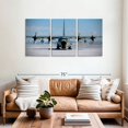 thumbnail image 2 of Elephant Stock C130 Aircraft In Antarctica Wall Art - Horizontal Multi Panel Canvas - Mancave Wall Decor - Military Multi Panel - Gray And Blue Decor - 62" x 30", 2 of 4