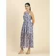 thumbnail image 5 of Moomaya Womens Strappy Midi Dress, Printed Chiffon, Elastic Waist Dress, 5 of 8