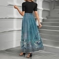 thumbnail image 2 of NAMTYQX Summer Dresses for Women 2025 Trendy Bohemian V Neck Chiffon Floral Summer Dresses for Women Light Blue Size S, 2 of 3