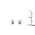 thumbnail image 4 of Sterling Silver 1/4ct TDW Treated Green Diamond Solitaire Stud Earrings (Green, I2-I3), 4 of 6