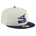 thumbnail image 3 of Men's New Era Cream Chicago White Sox Cooperstown Collection Chrome 59FIFTY Fitted Hat, 3 of 6