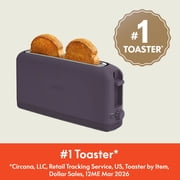 bella 2-Slice Slim Toaster with Extra Long Slot, 6 Setting Shade Control with Reheat & Cancel Buttons, Plum