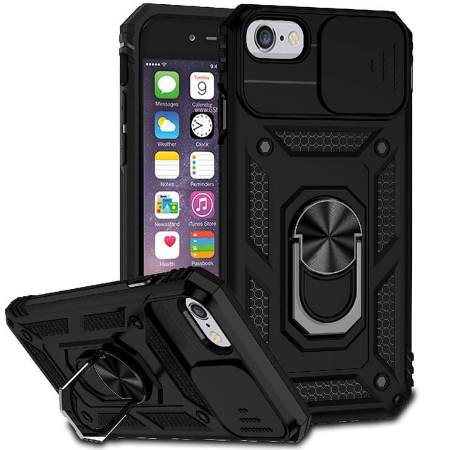 Estuche GANGXUN para iPhone SE 2020/2022, soporte giratorio 360°, estilo mecánico y magnético