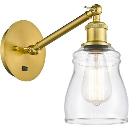 

317-1W-SG-G392-LED-Innovations Lighting-Caledonia - 1 Light Wall Sconce In Industrial Style-11.38 Inches Tall and 5.3 Inches Wide Satin Gold Clear