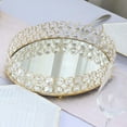 thumbnail image 2 of Efavormart 14" x 10" Gold Metal Crystal Beaded Decorative Serving Tray Oval Mirror Tray For Wedding Birthday Party, 2 of 11