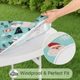 thumbnail image 5 of Blue Christmas Santa and Snowman Pattern Round Fitted Tablecloth with Elastic Edge,Dining Table Cover Waterproof,Outdoor Round Tablecloth for Camping,Dining,Indoor and Outdoor, 5 of 7
