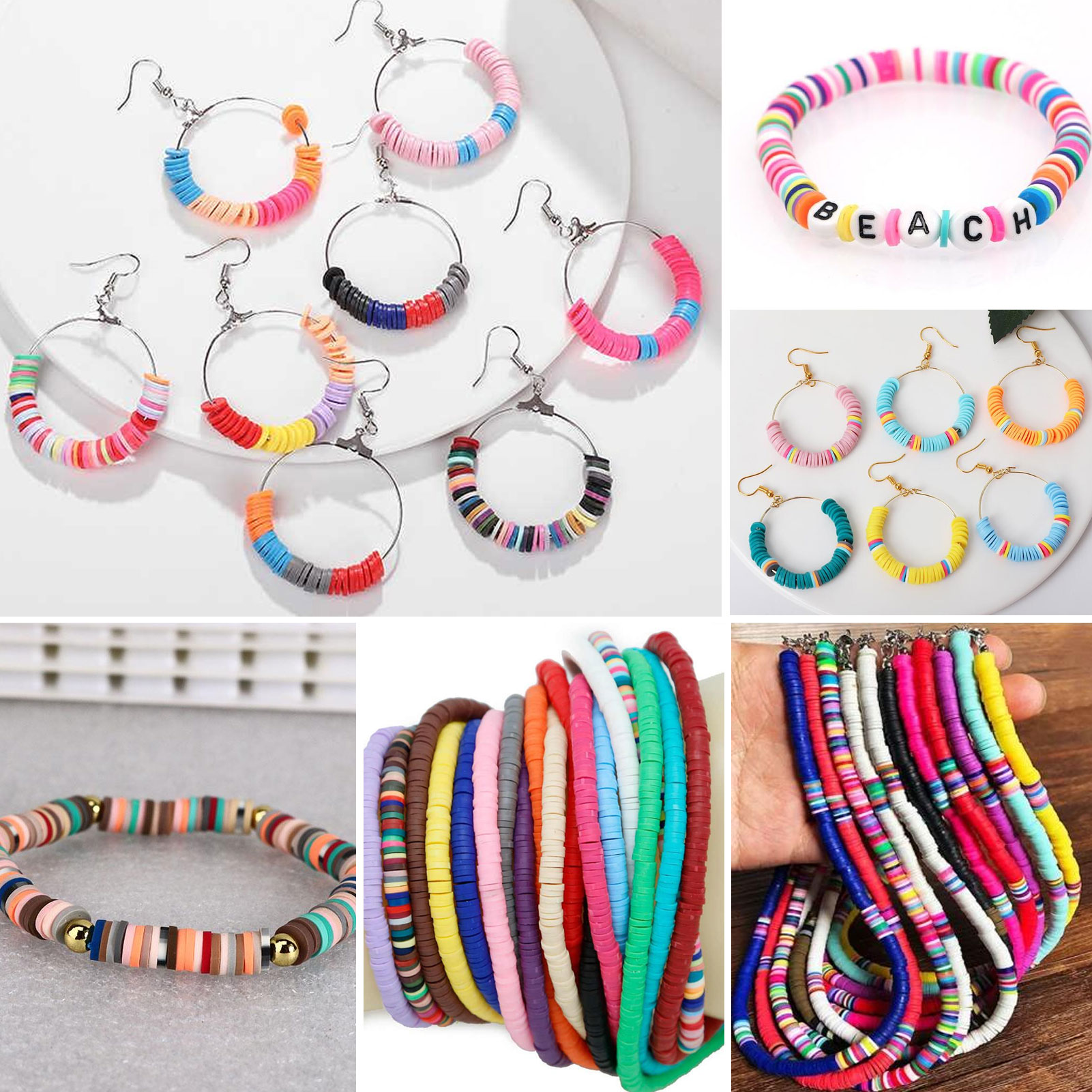 CandWuom 7360 Pcs Polymer Clay Bead Jewelry Kit photo 3