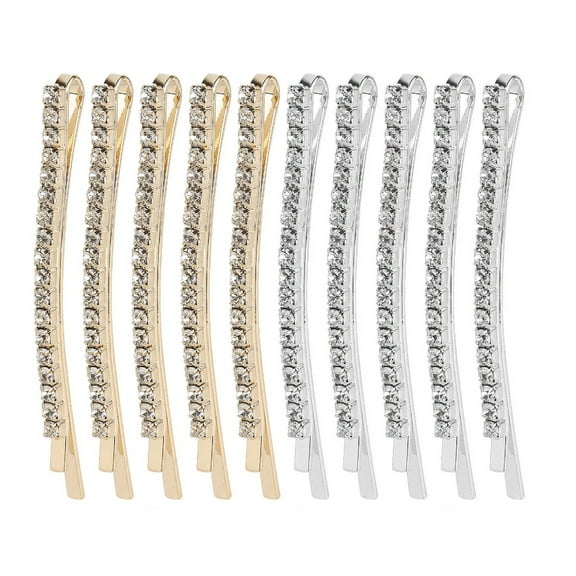 20 Pieces Rhinestone Bobby Pins Crystal Hair Clips Gold and Silver Diamond Hair Pin Sparkling Hair Barettes Sytling Decorative Accessories