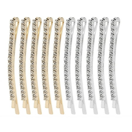 20 Pieces Rhinestone Bobby Pins Crystal Hair Clips Gold and Silver Diamond Hair Pin Sparkling Hair Barettes Sytling Decorative Accessories