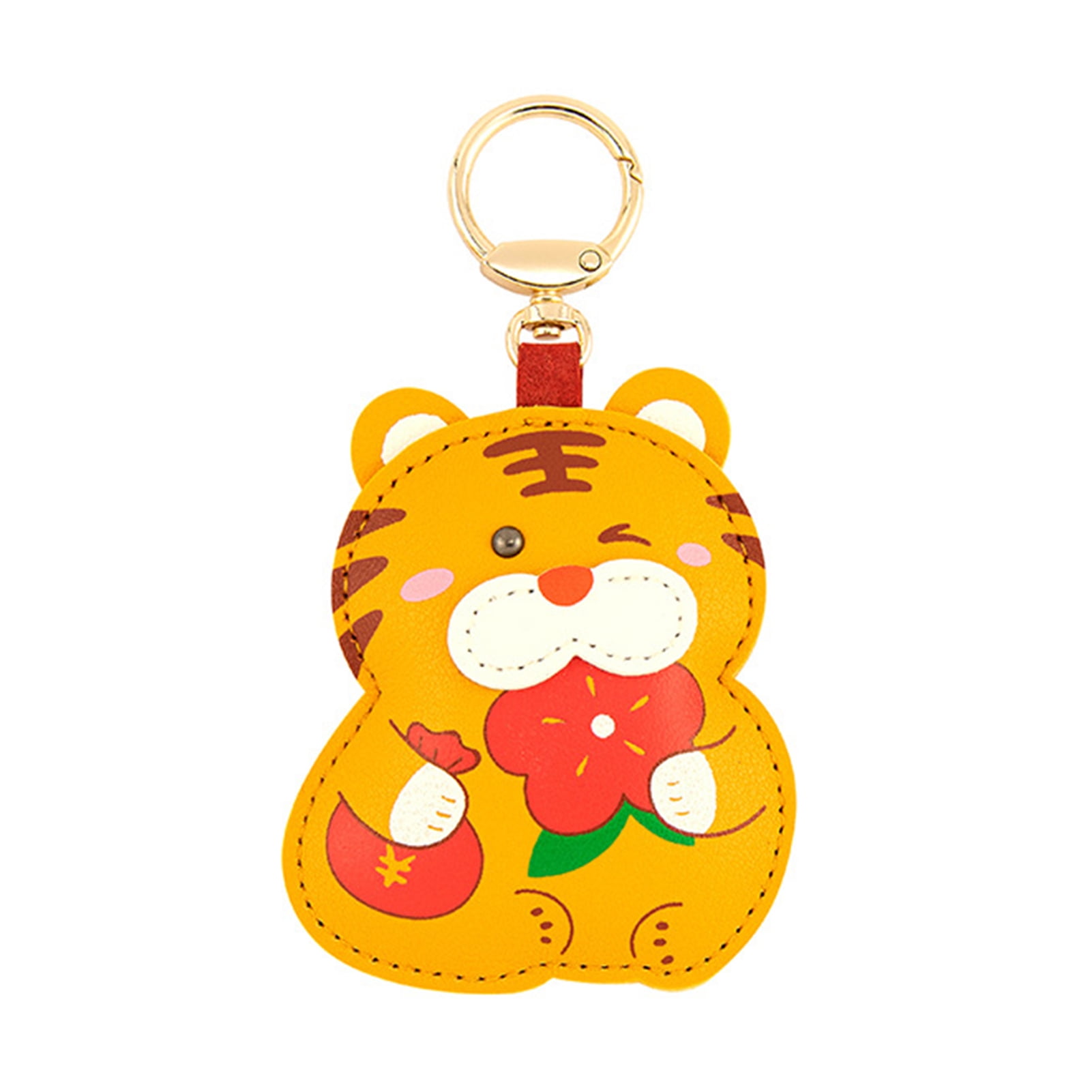 UDIYO Lucky Keychain Anti Fade Faux Leather Blessing Word Cartoon