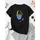 thumbnail image 2 of Playera estampada para mujer, divertida e inspiradora, novedosa, informal, de manga cortaWomen's Casual Floral Print Bucket T-Shirt - White Crew Neck Short Sleeve, Lightweight & Comfortable Summer T, 2 of 6