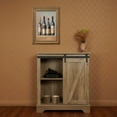 thumbnail image 2 of Topcobe Modern Floor Storage Cabinet with Sliding Barn Door, Farmhouse Accent Console Buffet Sideboard for Living Room Kitchen, Wash Gray, 2 of 9