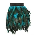 thumbnail image 4 of MORTTIC Women's Unique Faux Feather Mini Skirt Gothic Style Irregular Hem Summer Party Cocktail Skirt Sky Blue，XL, 4 of 7