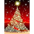 thumbnail image 3 of Kits de pintura de diamantes de Navidad 5D 12x16 pulgadas G24 para adultos DIY Full Drill Art Blue Daisy Bañera Imagen, Diamond Art Rhinestones Home Wall Decor Rojo Verde, 3 of 5