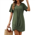 thumbnail image 1 of Vestido de Verano para Mujer, Cuello en V, Corta, Lateral, Verde , Talla L, 1 of 8