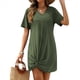 thumbnail image 1 of Vestido de Verano para Mujer, Cuello en V, Corta, Lateral, Verde , Talla S, 1 of 8