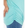 thumbnail image 4 of Wright's Women's Plus Size Short Sleeved Drape Front Top, 4 of 5
