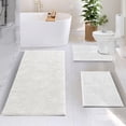 thumbnail image 2 of Juego de alfombras de baño de chenilla Hearth & Harbor, 3 unidades, blancas, 43 x 61 — 66 x 111 cm, 2 of 9
