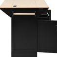 thumbnail image 1 of 55.7" Black Kitchen Island With 2 Drop Leaf, Rolling, Power Outlet, Folding Table, 3 Drawers, Spice & Towel Rack, Storage Cart Box Cabinet, 1 of 6
