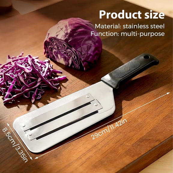 Stainless Steel Cabbage Shredder–Dual Blade Lettuce&Vegetable Slicer for Coleslaw,Kimchi,and Kitchen Prep lettuce shredder