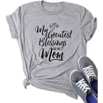 thumbnail image 1 of YourTops My Greatest Blessings Call Me Mom T-Shirt (US M, 2-Grey), 1 of 2