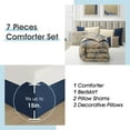 thumbnail image 3 of Lanco Jacquard 7-Piece Comforter Set, Blue/Beige California King, Soft & Breathable, Geometric,, 3 of 6