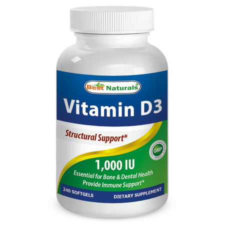 Best Naturals La vitamine D3 1000 UI 240 Gélules
