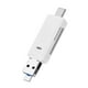 thumbnail image 2 of Lector de tarjetas de memoria OTG 3 en 1 tipo C + puerto micro USB para tarjetas de memoria pequeñas de almacenamiento de memoria de color blanco, 2 of 8