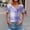 Purple, variant on Swuxness Women Short Sleeve Casual T Shirts, Spring and Summer Tops, Ladies V-Neck Printed Button Comfortable Fashion Loose Pullover Tee Watermelon Red, XXL