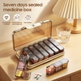 thumbnail image 2 of KUEON Weekly Pill Organizer 3 Times a Day, 7 Day Detachable Pill Box  (Brown), 2 of 9