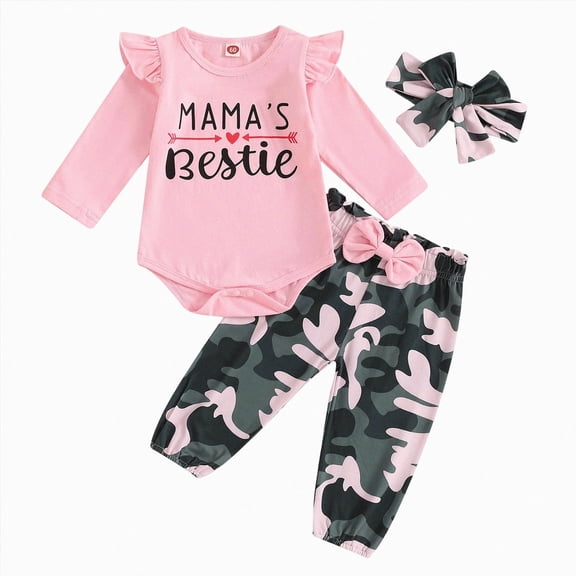 CAUYDY Preemie Girl Clothes Set Newborn Girls Long Sleeved Romper Toddler Fall Winter Bodysuit Baby Picture Outfit 0 3 6 9 12 18 24 Months Sizes 3-6 Months,Pink