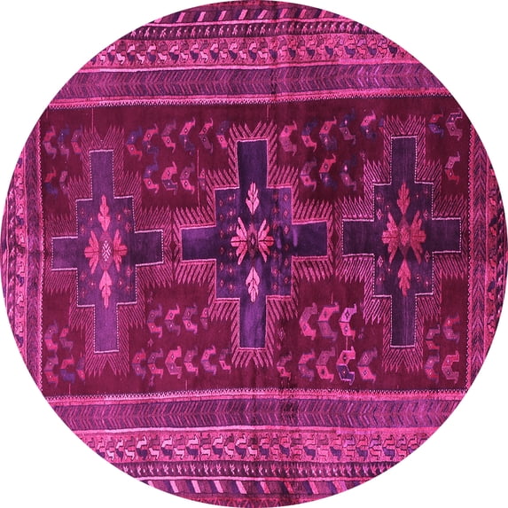 Ahgly Company Indoor Round Persian Pink Traditional Area Rugs, 8' Round