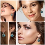 Abalone Shell Colorful Earrings for Women - Beach Jewelry for Women in 925 Sterling Silver Funky Colorful Beautiful Jewelry Birthday Christmas Gifts