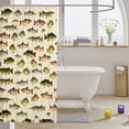 thumbnail image 3 of Manfei Hippie Freshwater Fish Shower Curtain 72Wx72L, Wildlife Bathroom Curtain, Cream, 3 of 5