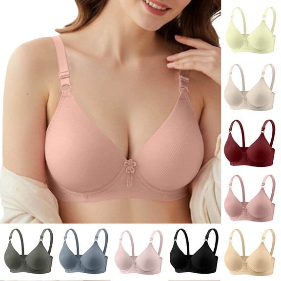 Byworldtasic Women's Wireless Bra Ribbed Soft Cup Non Padded Comfort Bra, Adjustable Straps Everyday Wear Bralette