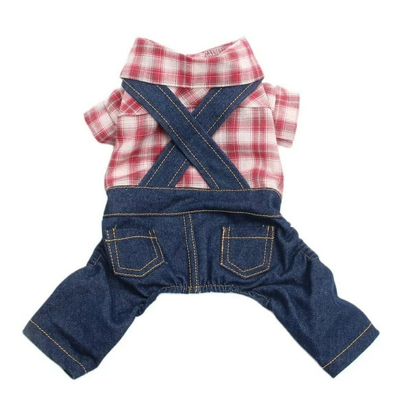 BAIANNAN Boy Dog Cat Jumpsuit Rompers Plaid Design Pet Puppy Shirts Spring/Summer Clothing Apparel