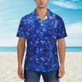 thumbnail image 2 of Kll Men'S Hawaiian Shirt Short Sleeve Button Down Beach Shirts-Blurred Star Snow Christmas, 2 of 7