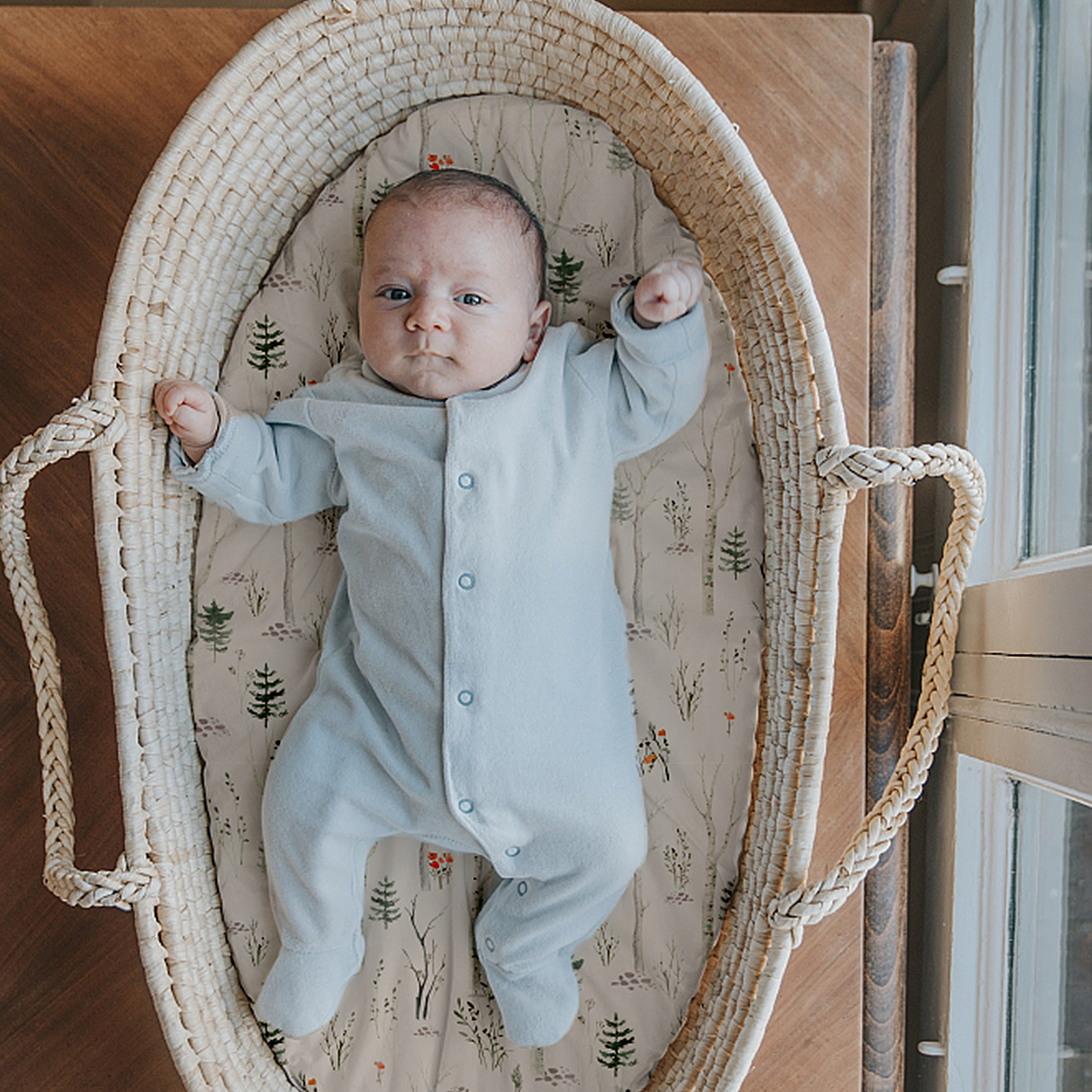 Gllquen Baby Bassinet Sheets Set, Forest & Animals, 2-Pack photo 2