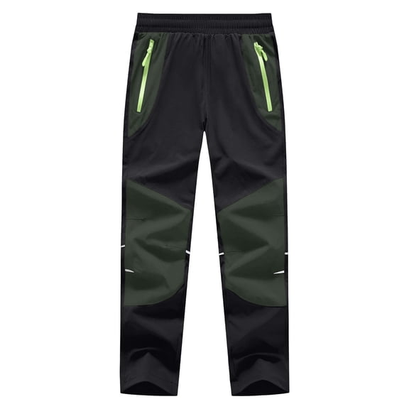 Dnhxils Snow Pants for Kids Trendy Patch Ski Pants with Pockets Teens Waterproof Hiking Pants Winter Fashion Warm Clothes Green 13-14 Years