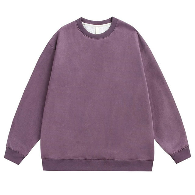 Dagugfen Chemises à Manches Longues Automne Hiver pour Hommes Doublées en Polaire Col Rond Ample Couche de Base Thermique